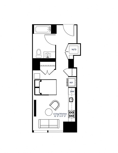 a diagram of a floor plan of a building at The Grand Central, Illinois